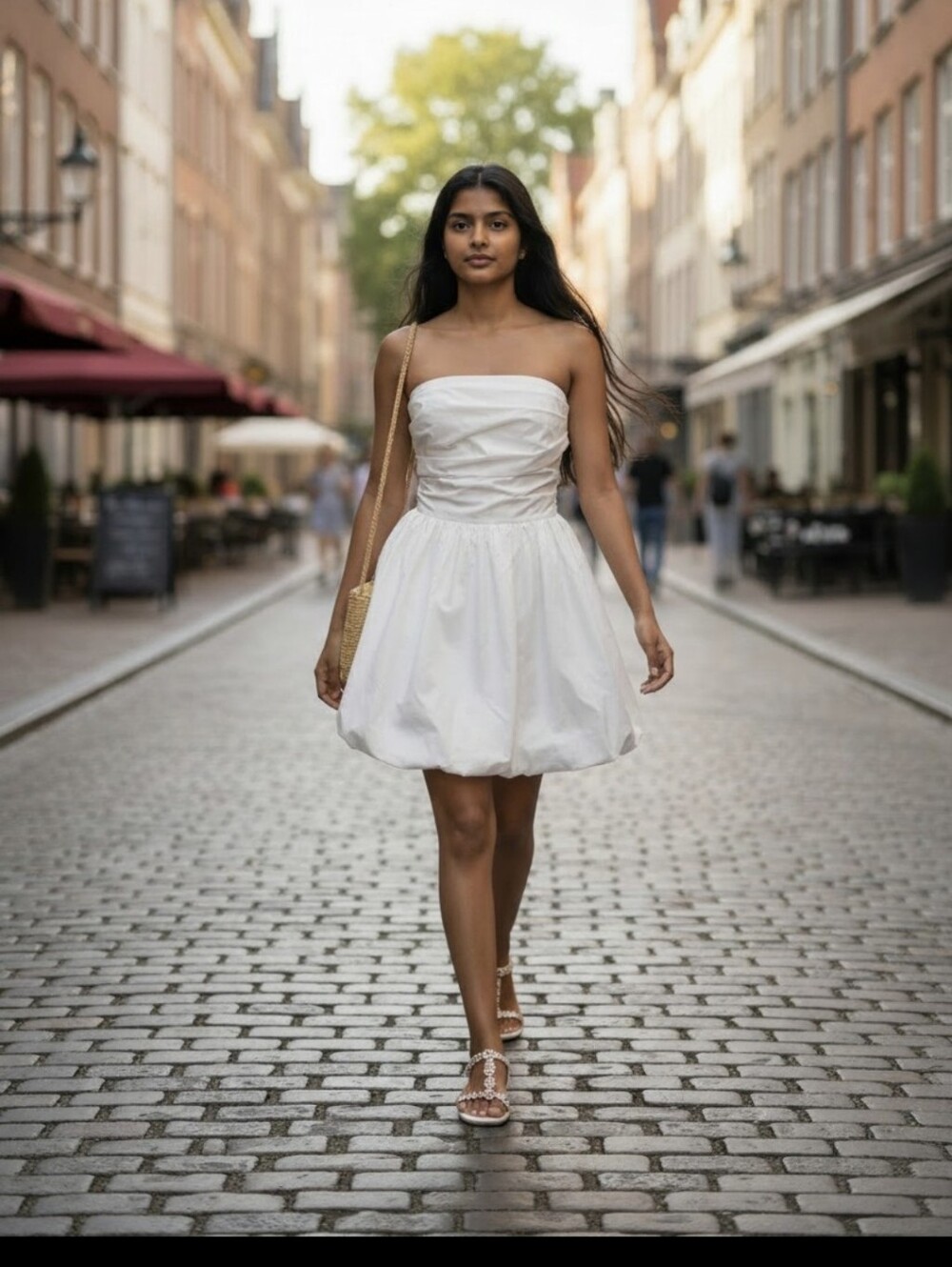 Amanda Uprichard White Strapless Bubble Hem Mini Dress Size M Bridal Party